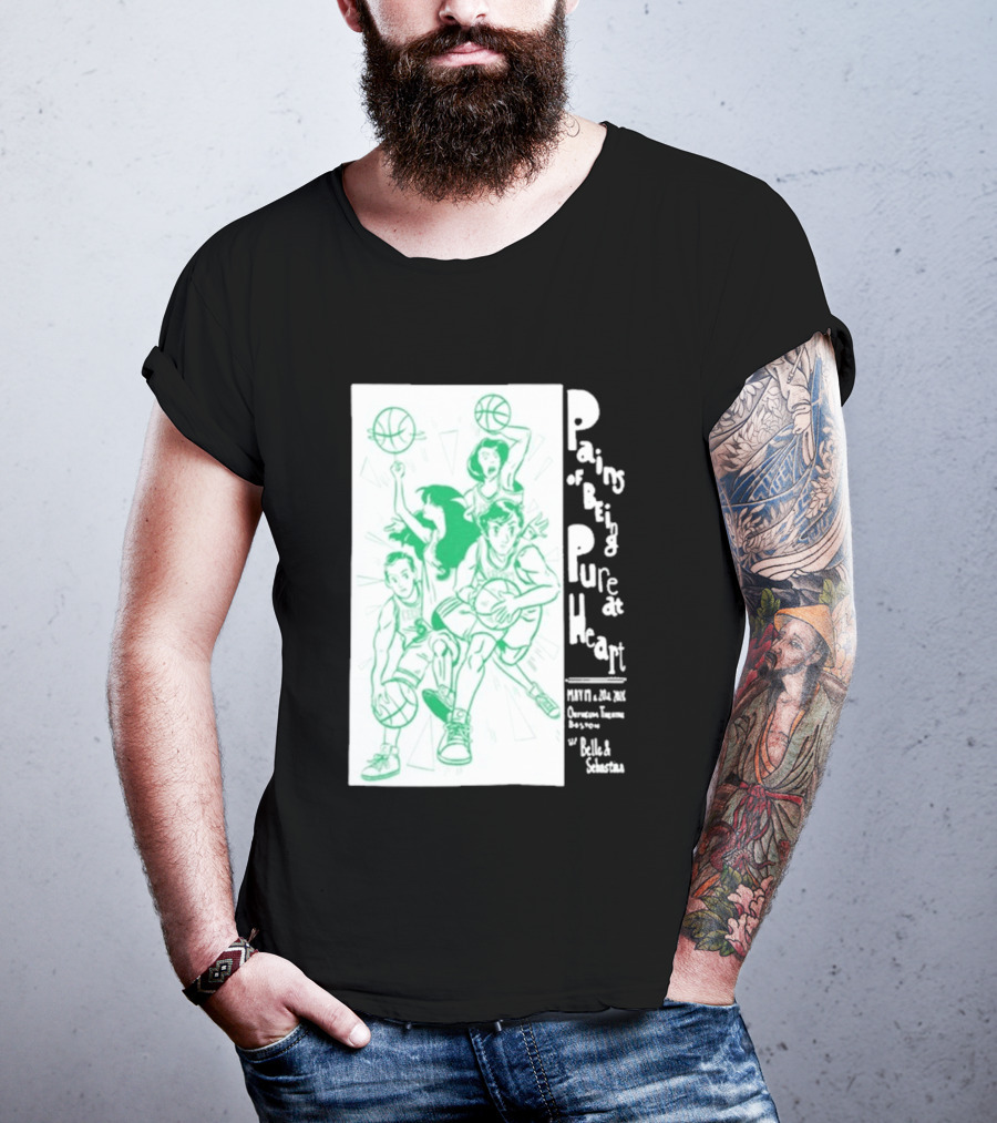 Pains Of Being Pure At Heart Boston May 19 Paradise Touring Company With Helki Silkscreen Basketball T-Shirt