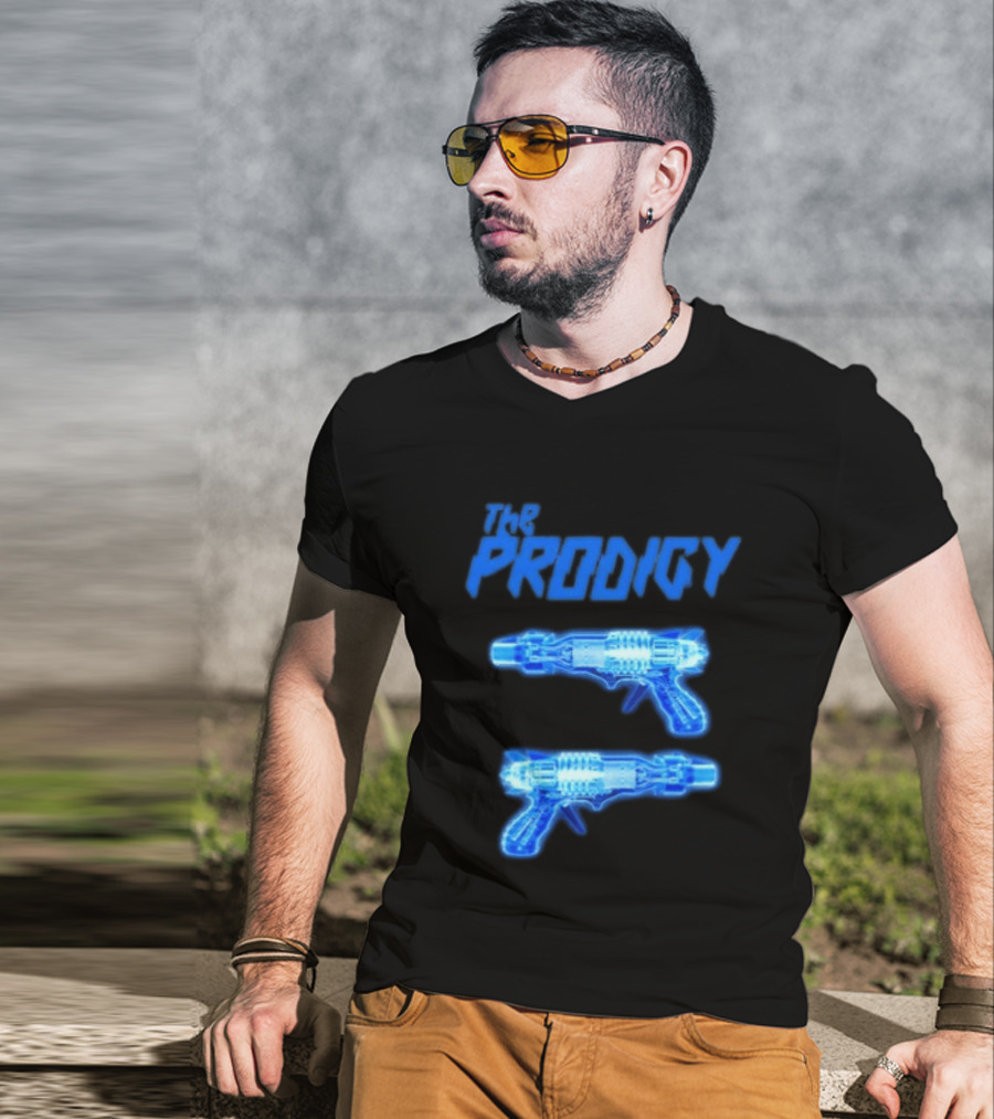 The Prodigy Raygun X Ray 26 Tour Blue Neon Guns T-Shirt