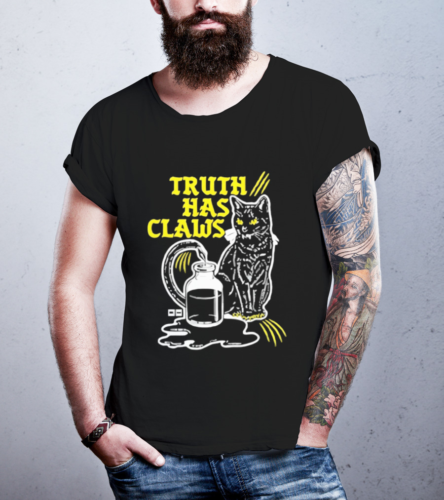 Truth Has Claws Cat Spilled Milk T-Shirt