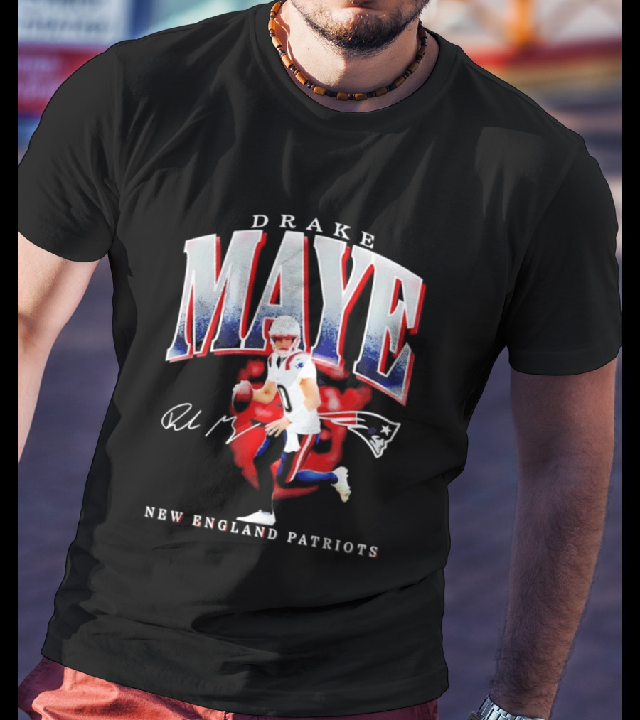 Drake Maye Quarterback New England Patriots T-Shirt