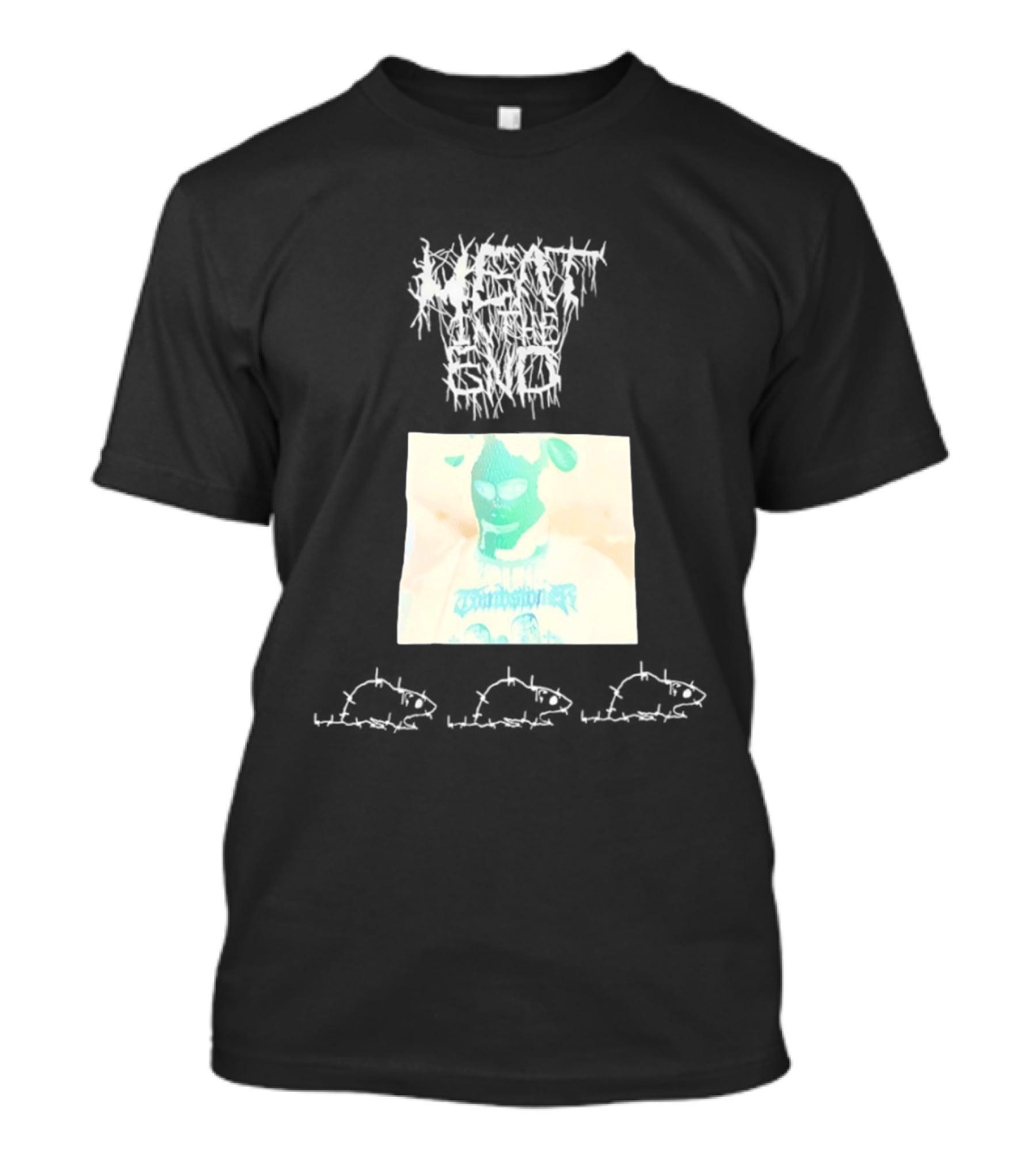Windbreaker Rat Meat In The End Mysterious Masked Figure T-Shirt