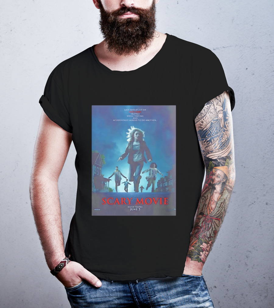 Scary Movie Tripped While Texting Last Year At 2:17 AM T-Shirt