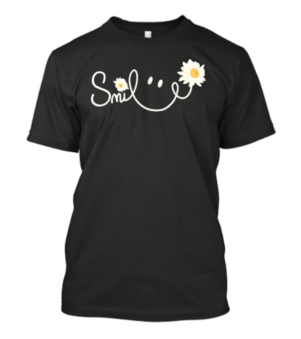 Smile Daisy Flower Icon With Happy Face T-Shirt