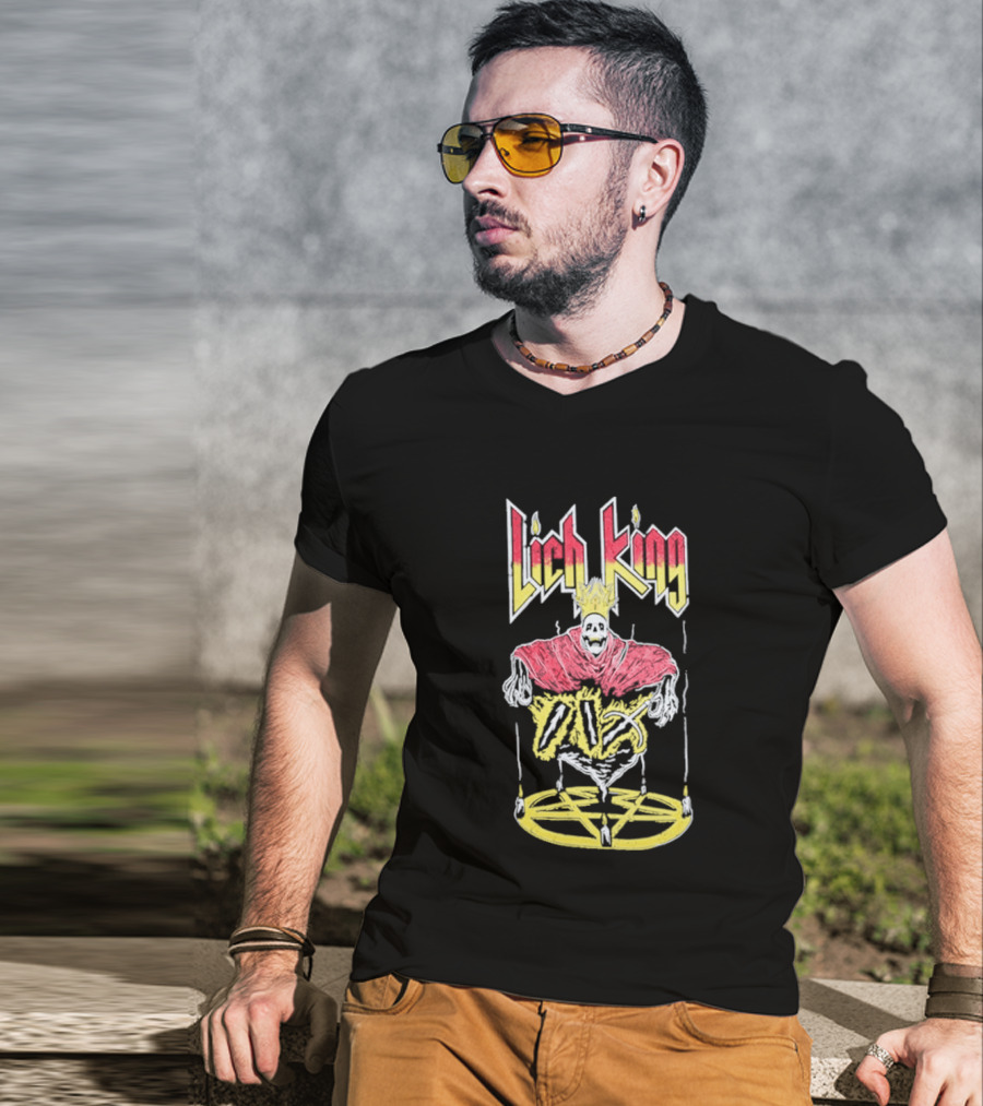 Lich King Impericon Sabbath Pentagram Skull Crown T-Shirt