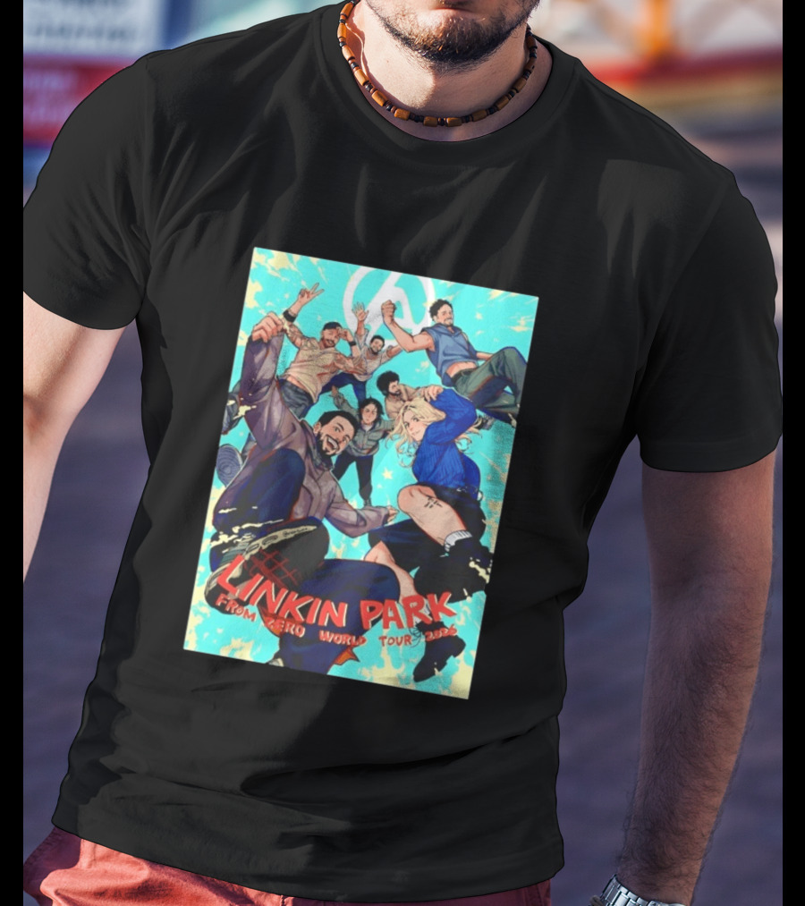Linkin Park From Zero World Tour 2025 Anime Style Group T-Shirt