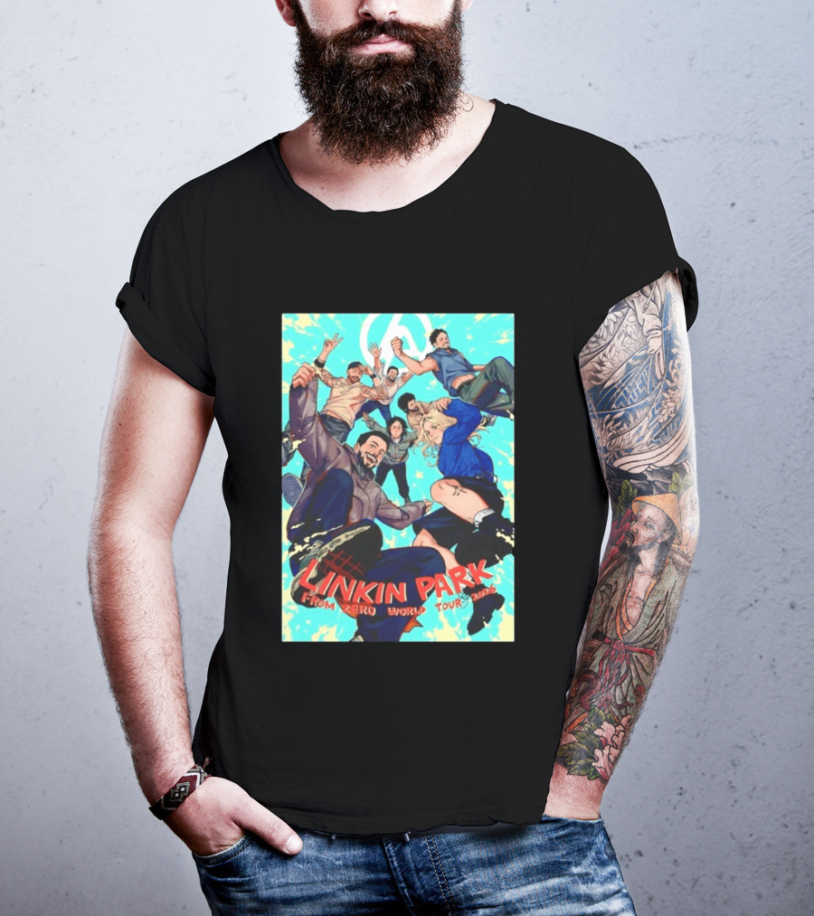 Linkin Park From Zero World Tour 2025 Anime Style Group T-Shirt