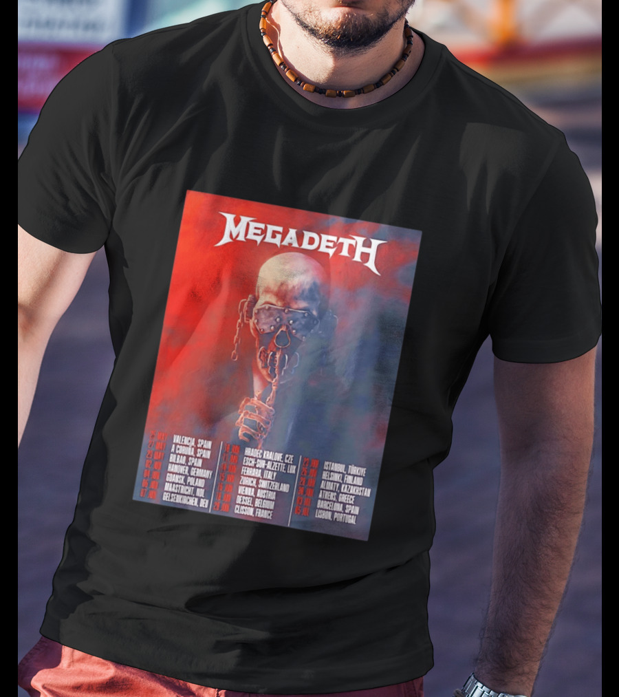 Megadeth 2026 Farewell Tour Europe Dates And Venues T-Shirt