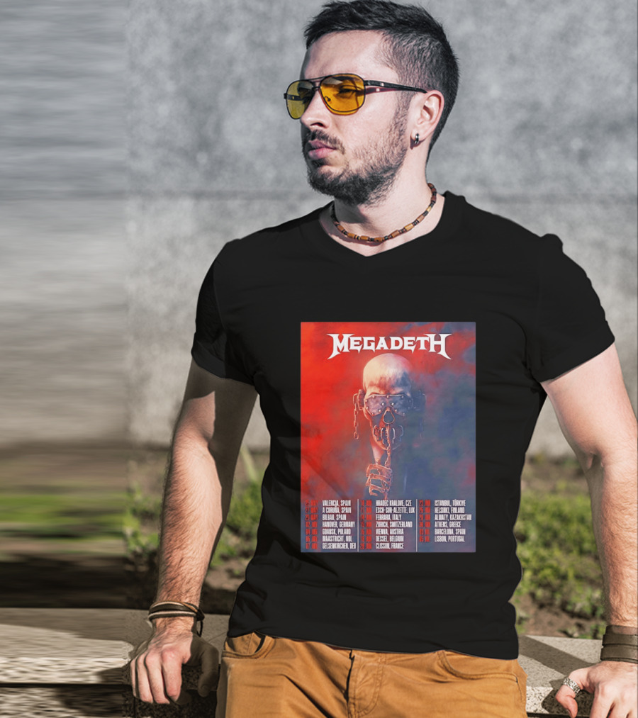 Megadeth 2026 Farewell Tour Europe Dates And Venues T-Shirt