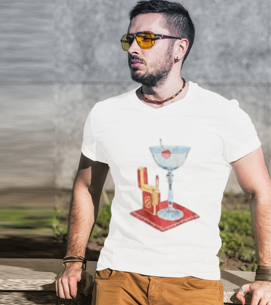 Adrien Rabiot Drole De Monsieur Martini Cocktail With Lighter T-Shirt