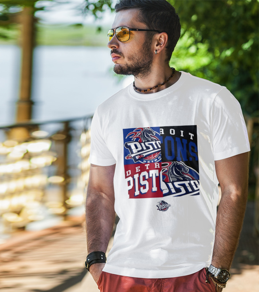 Detroit Pistons NBA Mashup Basketball Sports T-Shirt
