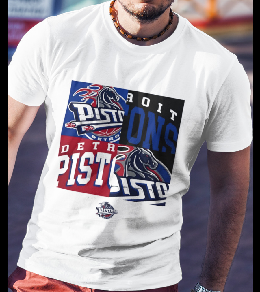 Detroit Pistons NBA Mashup Basketball Sports T-Shirt