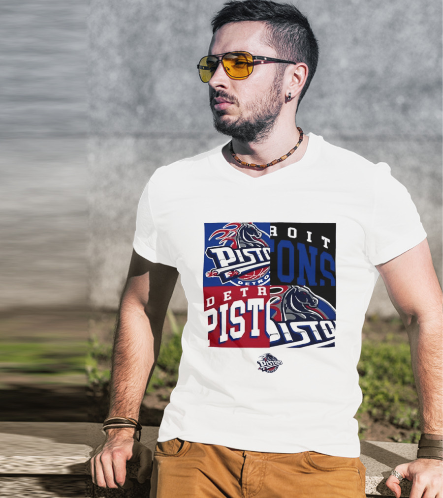 Detroit Pistons NBA Mashup Basketball Sports T-Shirt