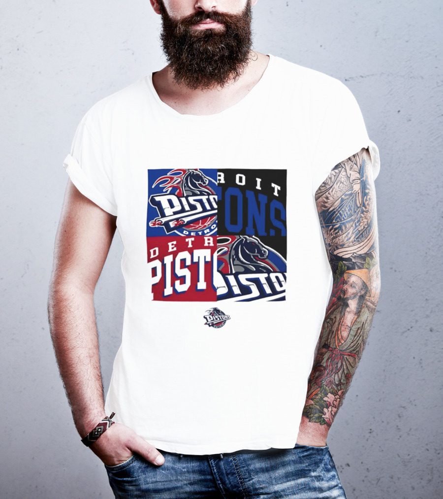 Detroit Pistons NBA Mashup Basketball Sports T-Shirt