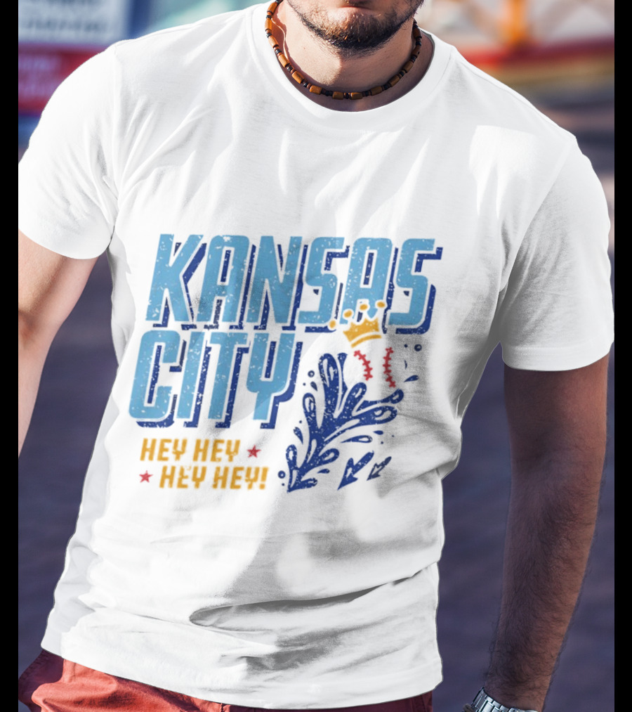 Kansas City Royals Hey Hey Hey Major League Baseball Kauffman Stadium T-Shirt