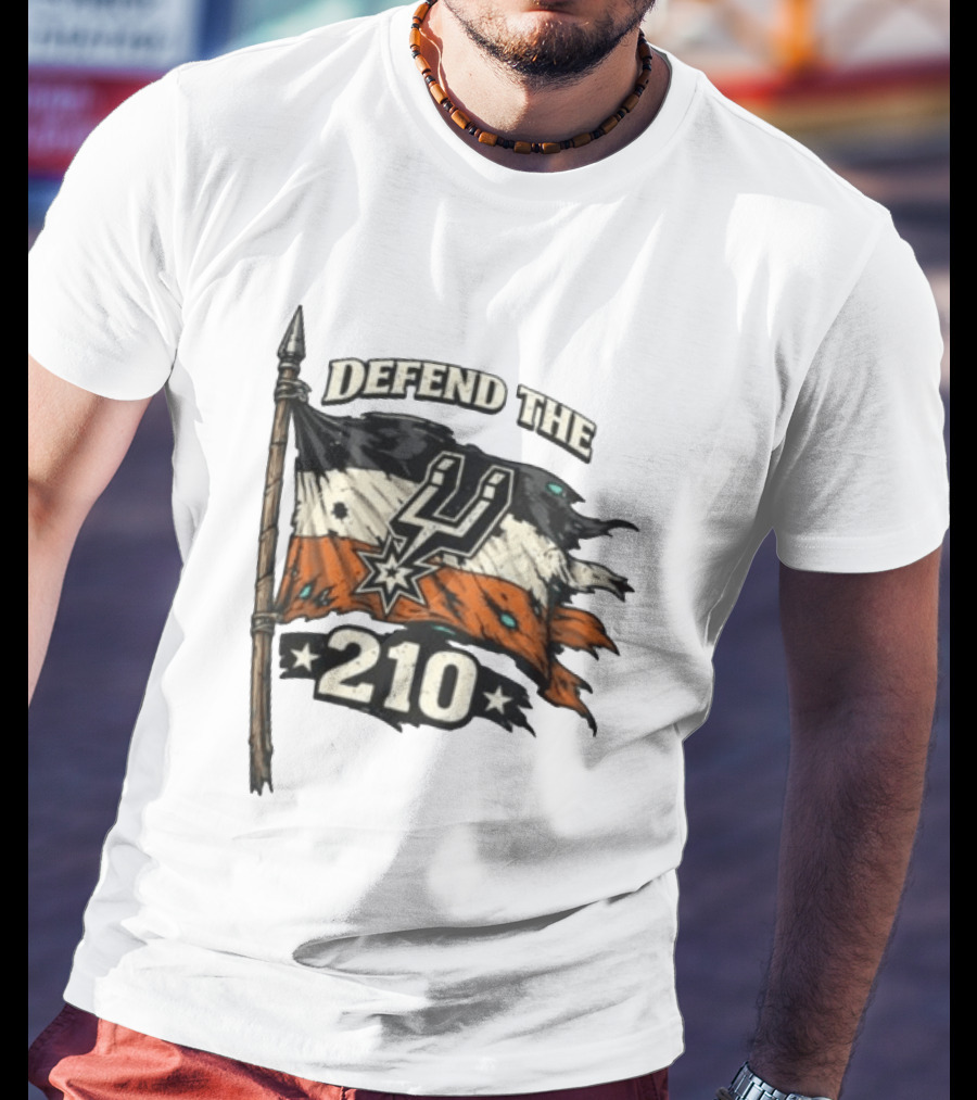 Defend The 210 Spurs Basketball Flag Banner T-Shirt
