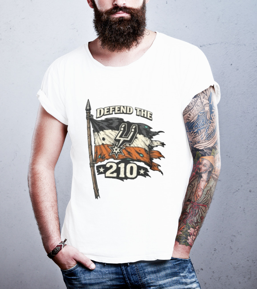 Defend The 210 Spurs Basketball Flag Banner T-Shirt