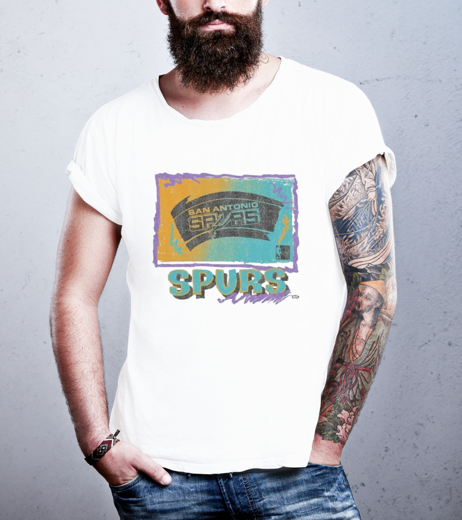 San Antonio Spurs White Surf Foundation Retro Colorful NBA T-Shirt