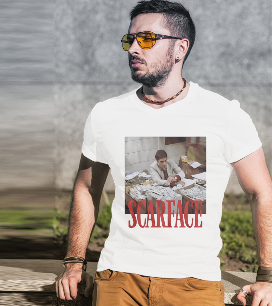 Scarface Tony Montana Al Pacino Money Scene T-Shirt