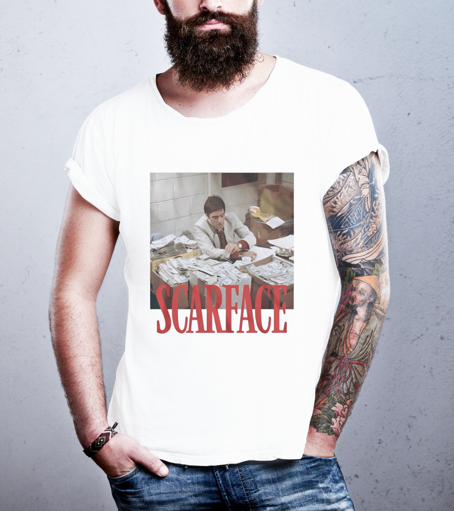 Scarface Tony Montana Al Pacino Money Scene T-Shirt