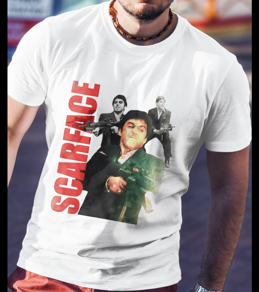 Scarface Tony Montana Al Pacino 1983 Miami Iconic Movie Moment T-Shirt