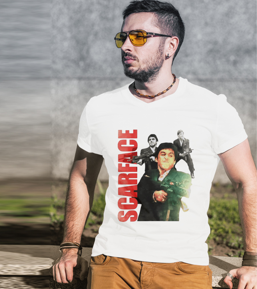 Scarface Tony Montana Al Pacino 1983 Miami Iconic Movie Moment T-Shirt
