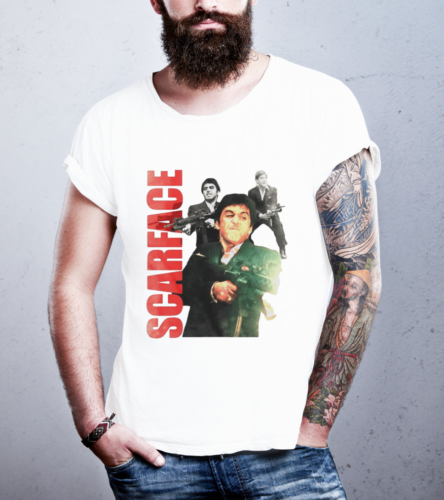 Scarface Tony Montana Al Pacino 1983 Miami Iconic Movie Moment T-Shirt