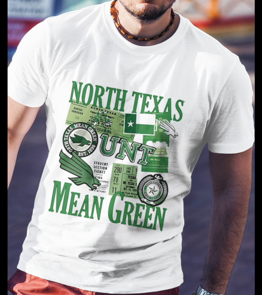 North Texas Mean Green UNT Fouts Field 1890 Football Tickets Memorabilia T-Shirt