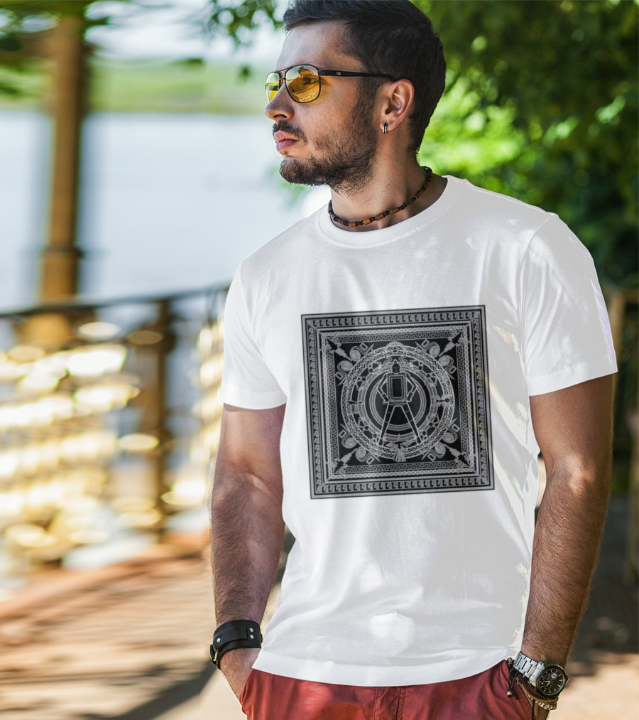 Aztec God Warrior Mesoamerican Calendar Stone Symbols Ancient Mexico Mythology T-Shirt