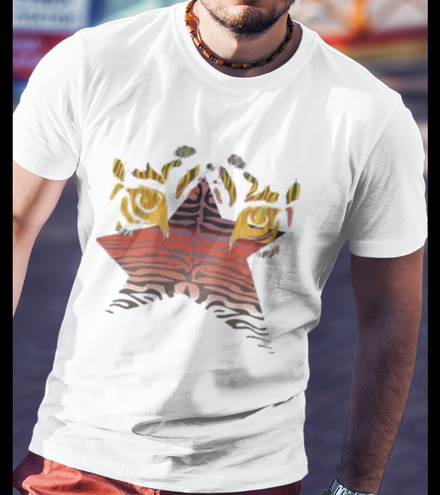 Bodega Beautiful Animal Star Stripes And Flames T-Shirt