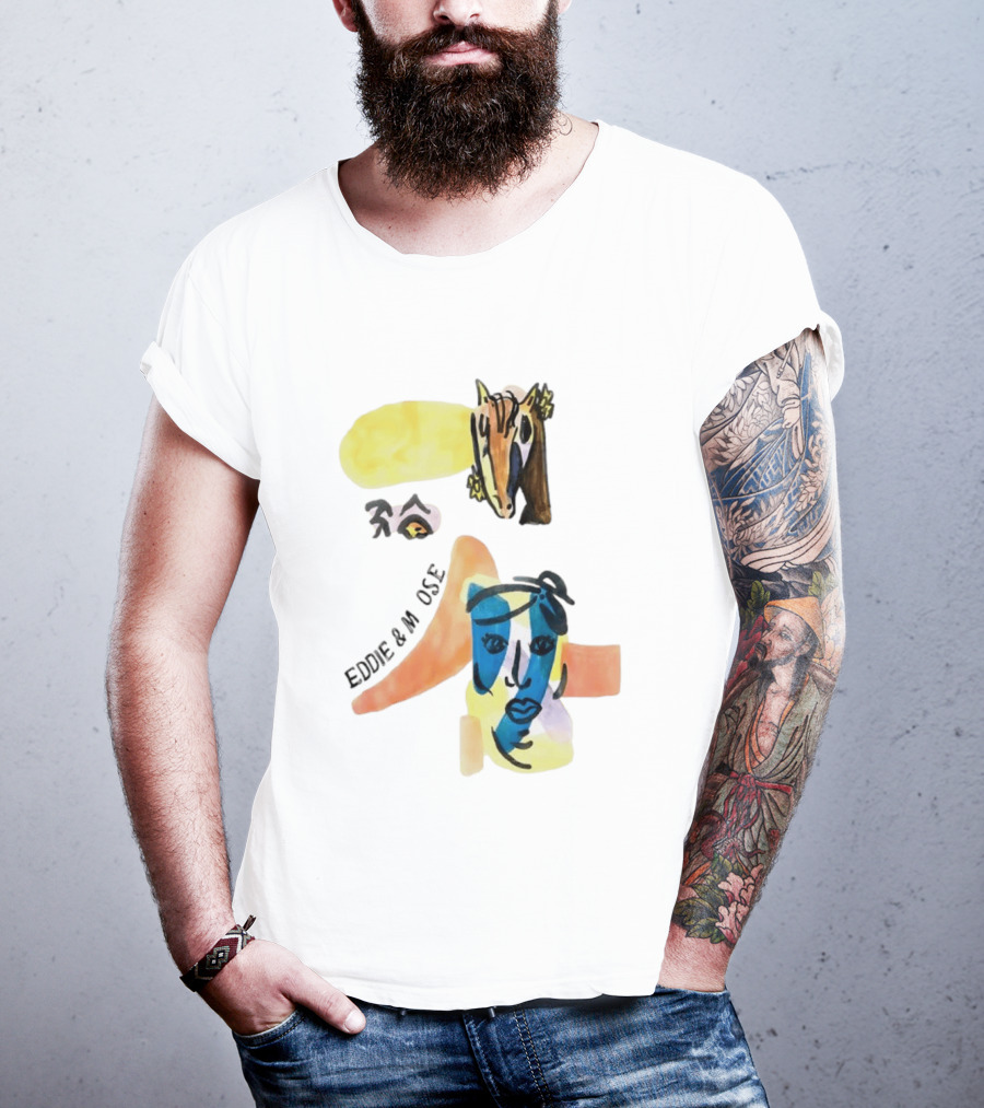Eddie And Moose Horse Head Face Eye Shape Abstract Eddie And M CSE T-Shirt