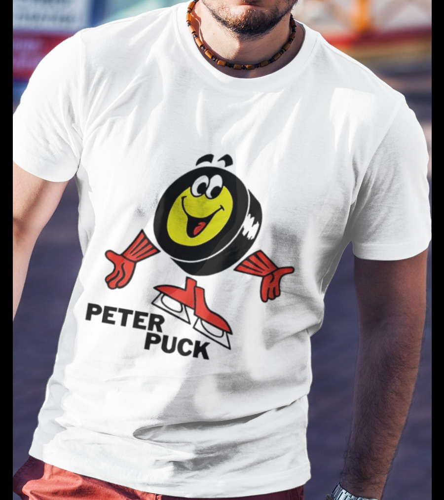 Peter Puck Cartoon Character Hockey T-Shirt