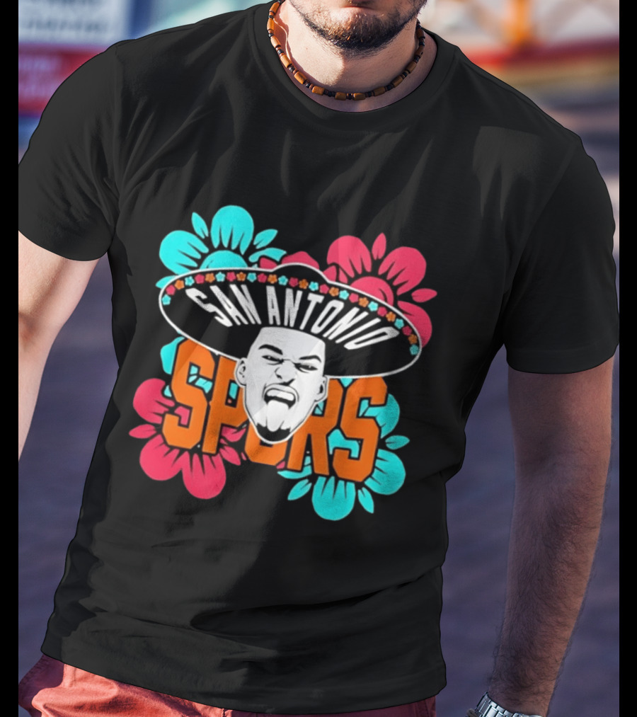 San Antonio Spurs Dejounte Murray Floral Sombrero T-Shirt