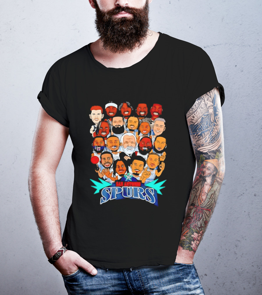 Gregg Popovich Spurs Legends San Antonio Spurs NBA Team Players T-Shirt