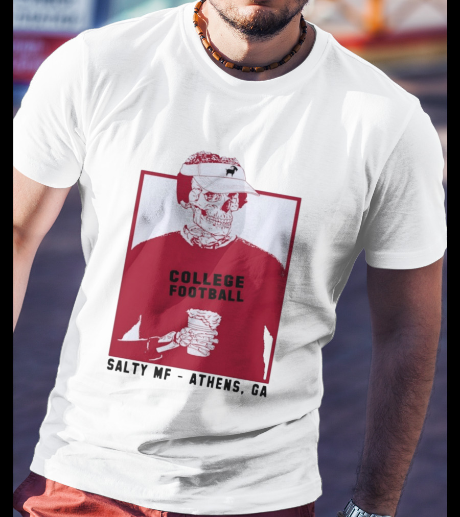 Skeleton College Football Athens Georgia Salty MF Gameday T-Shirt