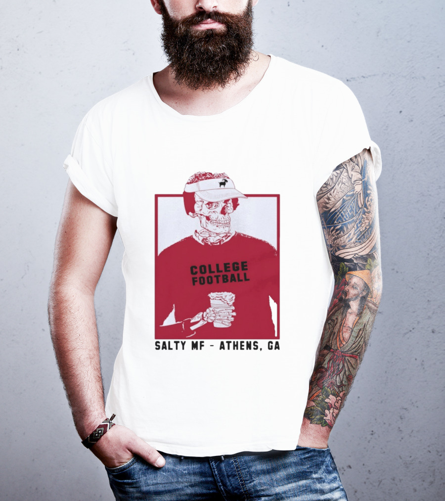Skeleton College Football Athens Georgia Salty MF Gameday T-Shirt