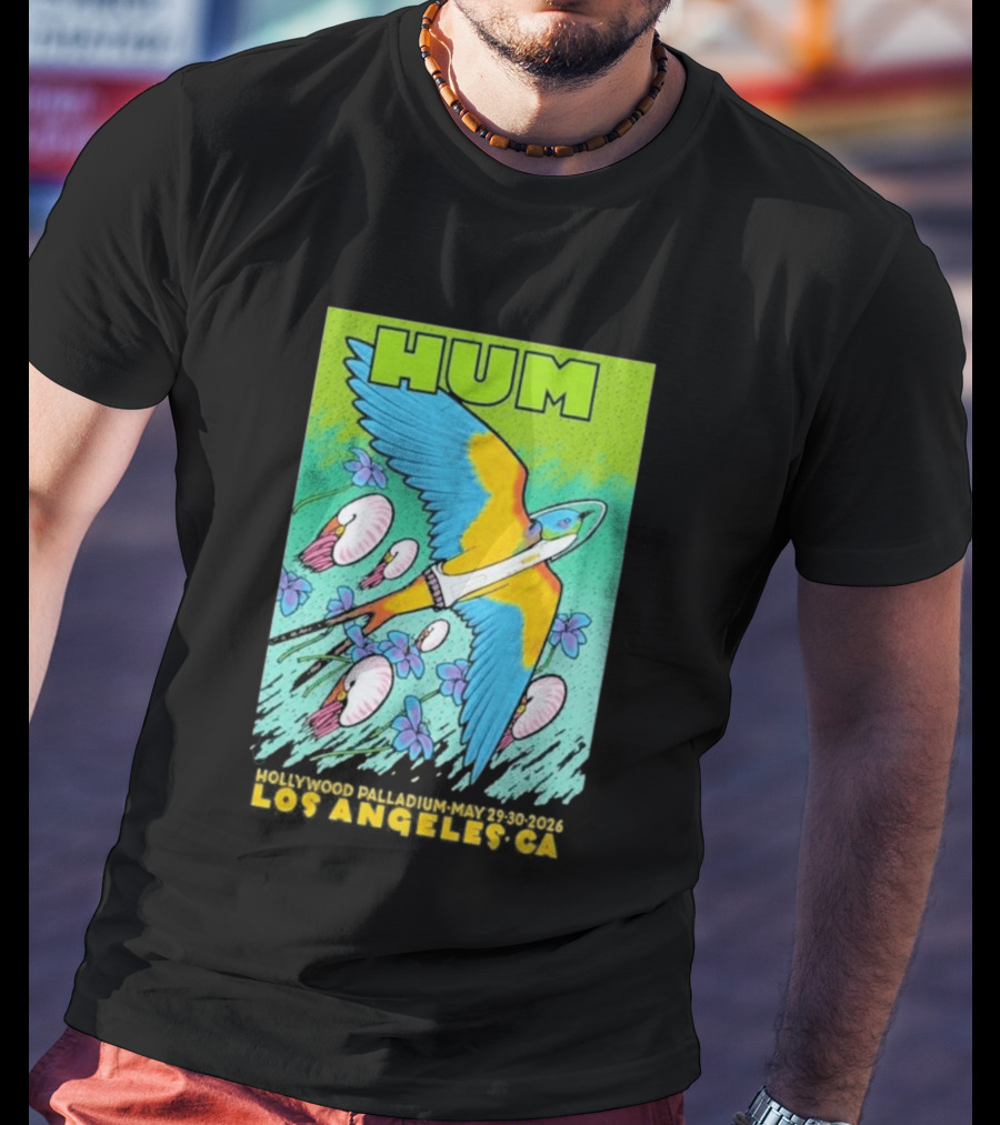 Hum Los Angeles May 29 + 30 2026 CA Vibrant Bird And Flowers T-Shirt