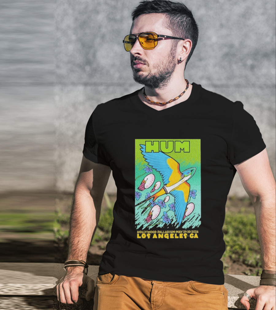 Hum Los Angeles May 29 + 30 2026 CA Vibrant Bird And Flowers T-Shirt