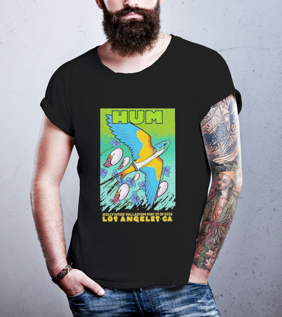 Hum Los Angeles May 29 + 30 2026 CA Vibrant Bird And Flowers T-Shirt