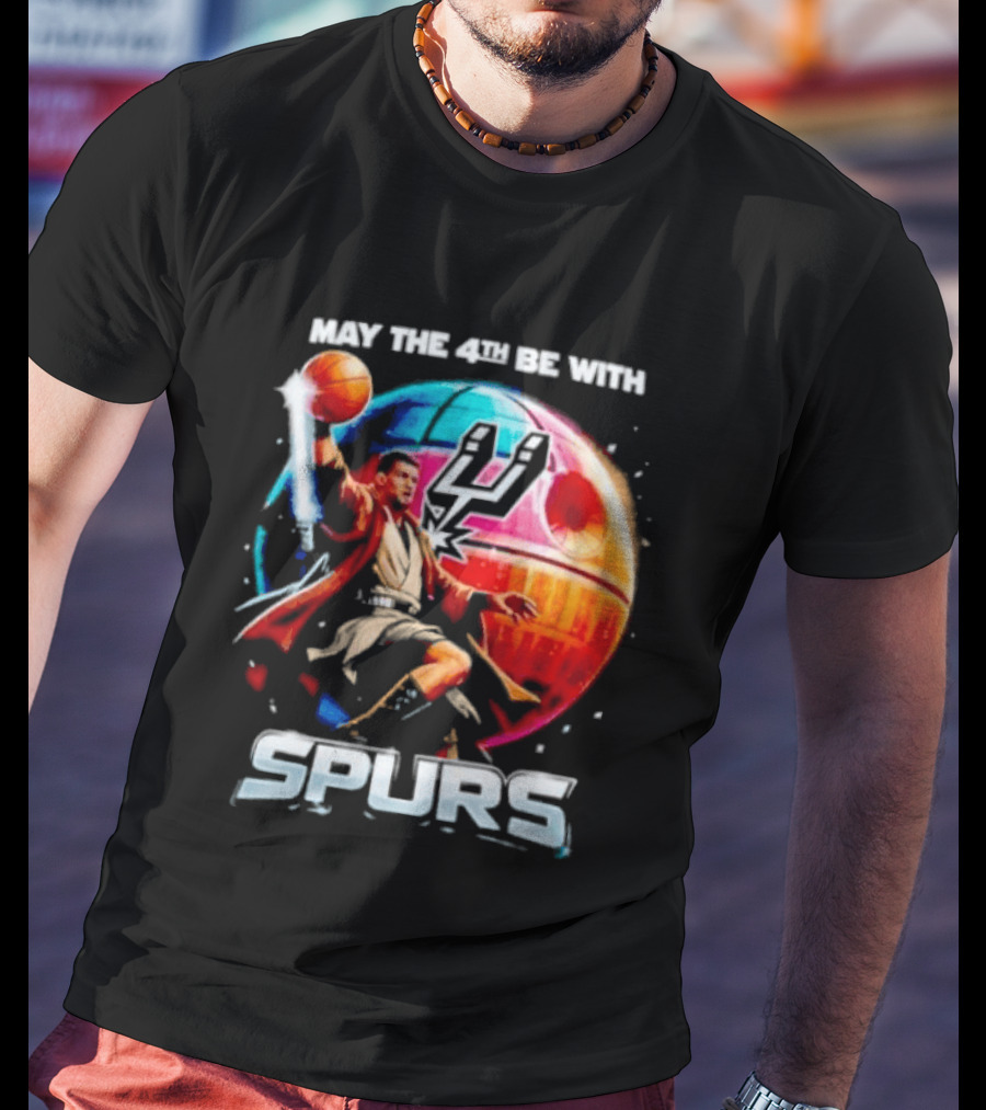 May The 4th Be With Spurs Star Wars Basketball Jedi 2026 T-Shirt