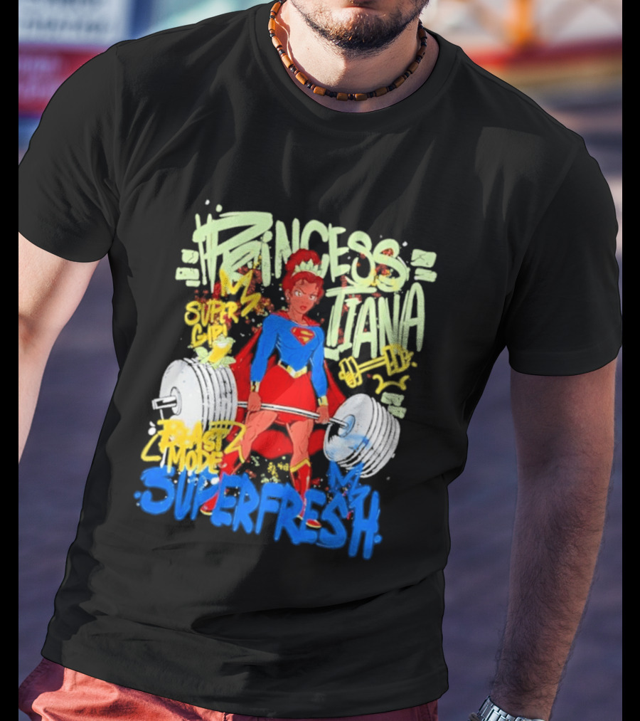 Princess Tiana Supergirl Beast Mode Superfresh Strength Powerlifting T-Shirt