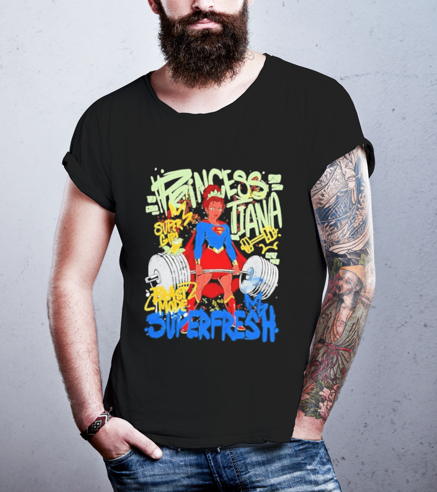 Princess Tiana Supergirl Beast Mode Superfresh Strength Powerlifting T-Shirt