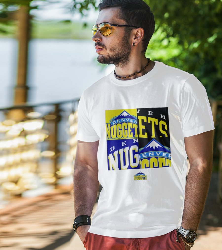Denver Nuggets New Era Block Retro Split Collage T-Shirt