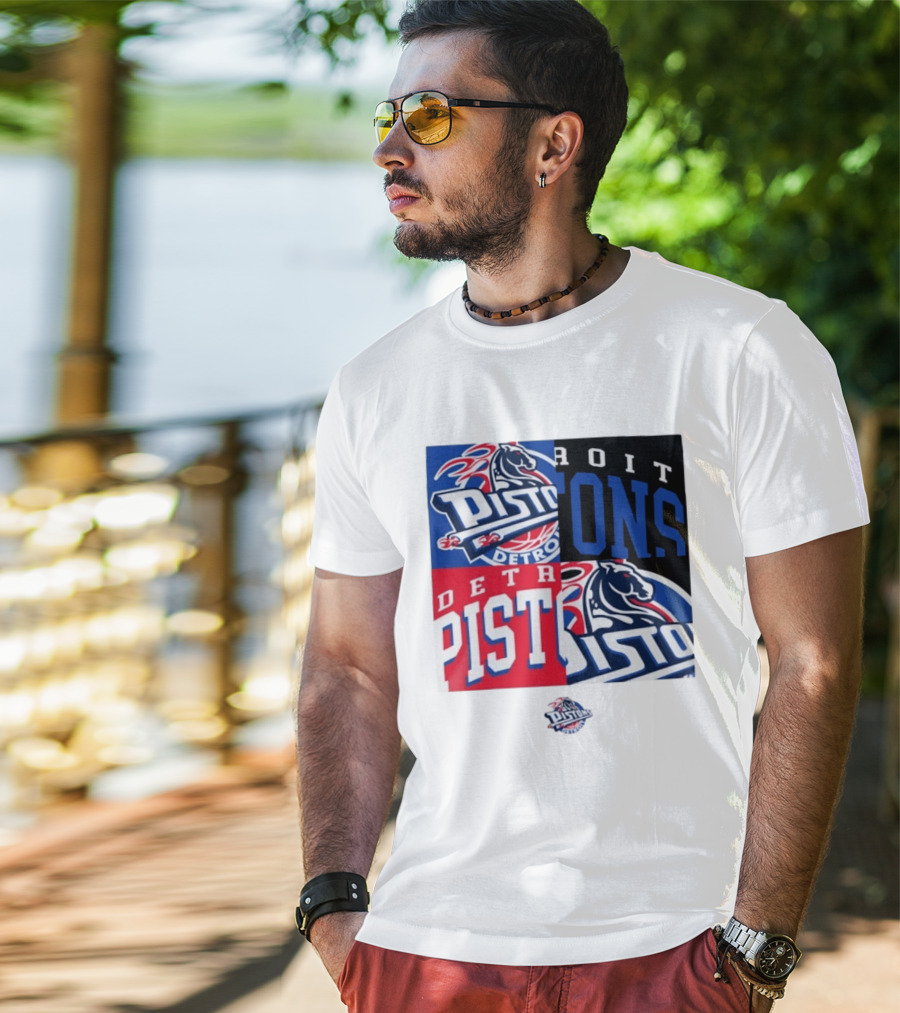 Detroit Pistons New Era Block PISTONS DETROIT Basketball T-Shirt