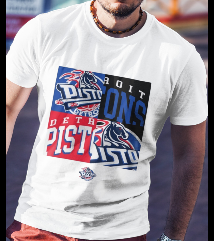 Detroit Pistons New Era Block PISTONS DETROIT Basketball T-Shirt