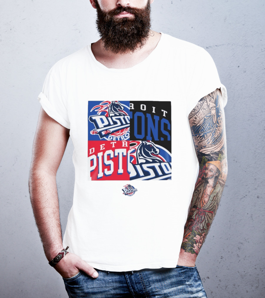 Detroit Pistons New Era Block PISTONS DETROIT Basketball T-Shirt