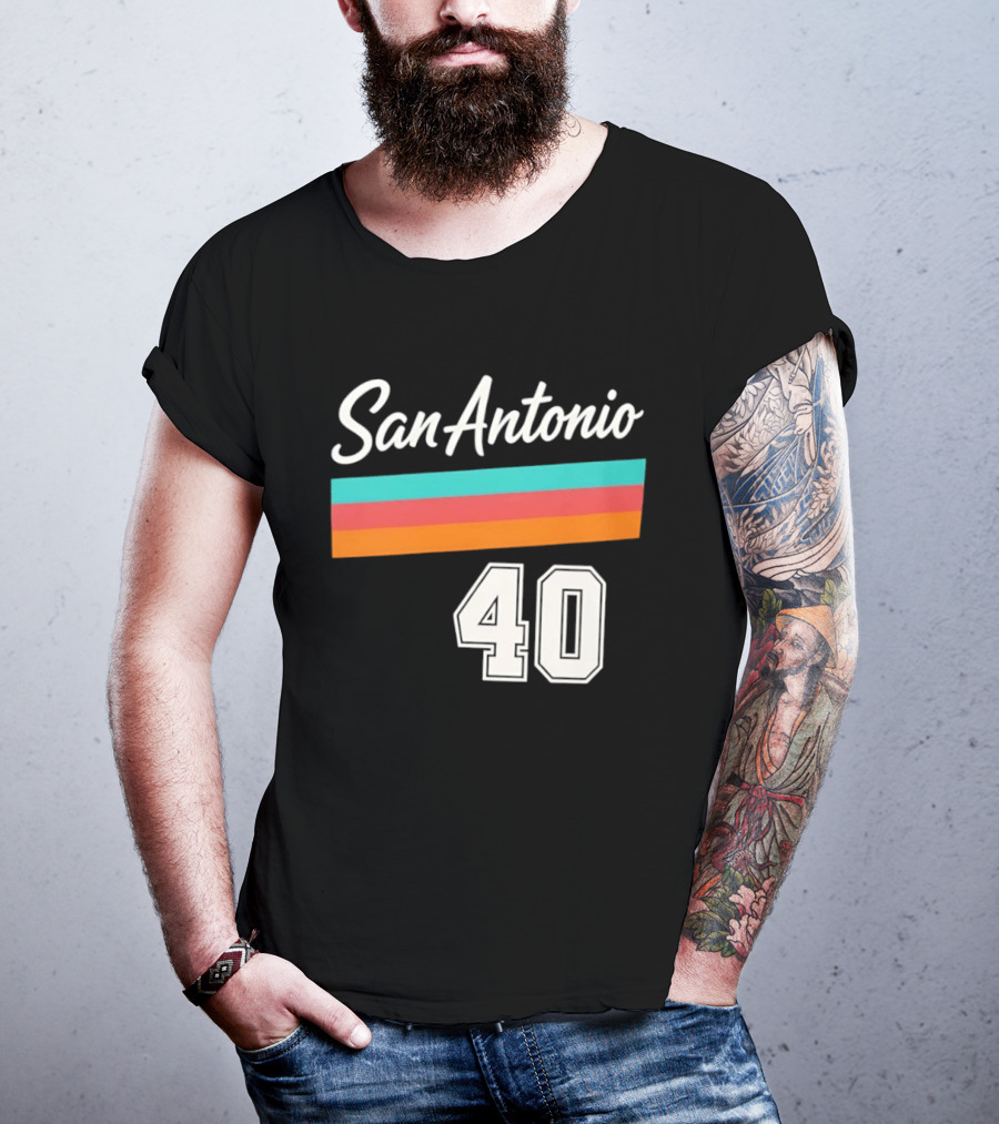 San Antonio Spurs NBA San Antonio 40 Retro Stripes T-Shirt