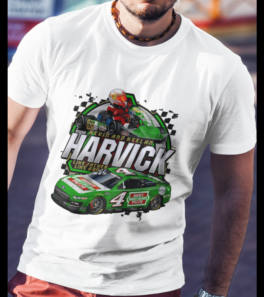 Kevin Keelan Harvick NASCAR 4 Hunt Brothers Pizza Busch Light Like Father Like Son T-Shirt