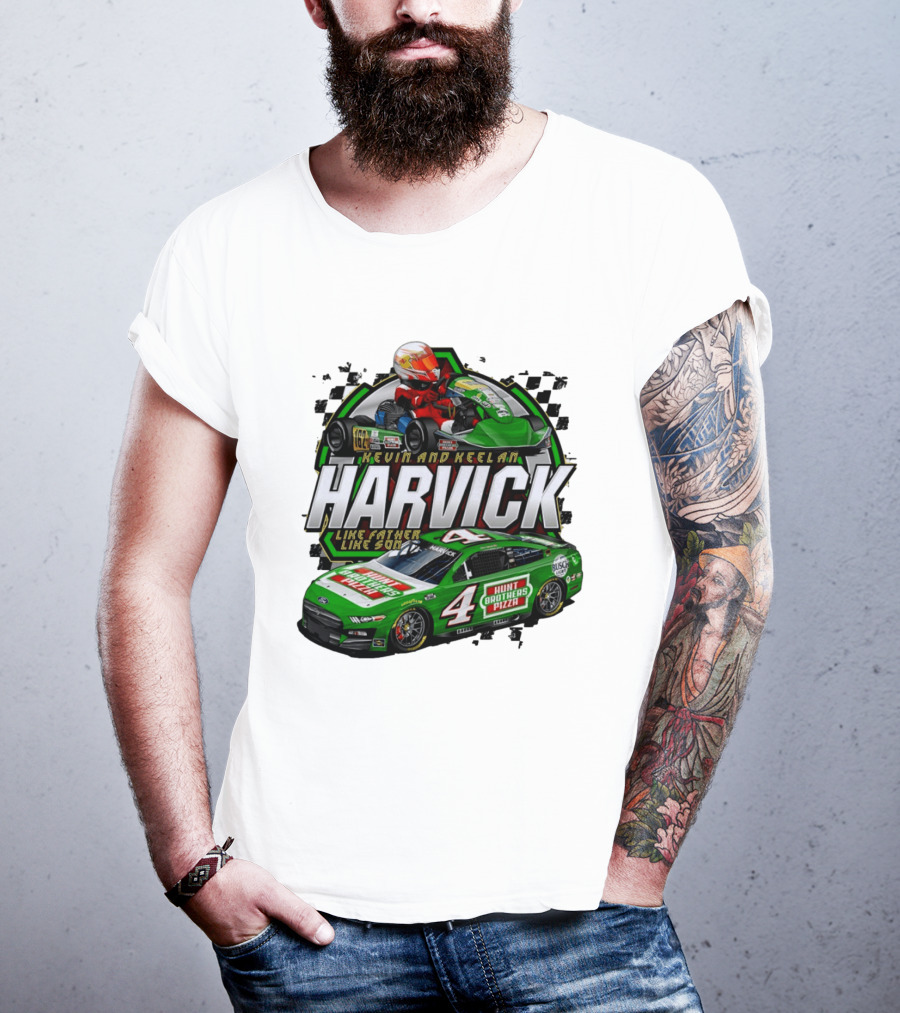 Kevin Keelan Harvick NASCAR 4 Hunt Brothers Pizza Busch Light Like Father Like Son T-Shirt