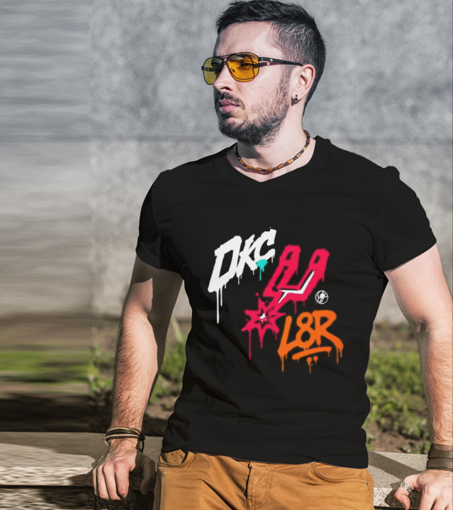 OKC Spurs U L8R Basketball Graffiti T-Shirt