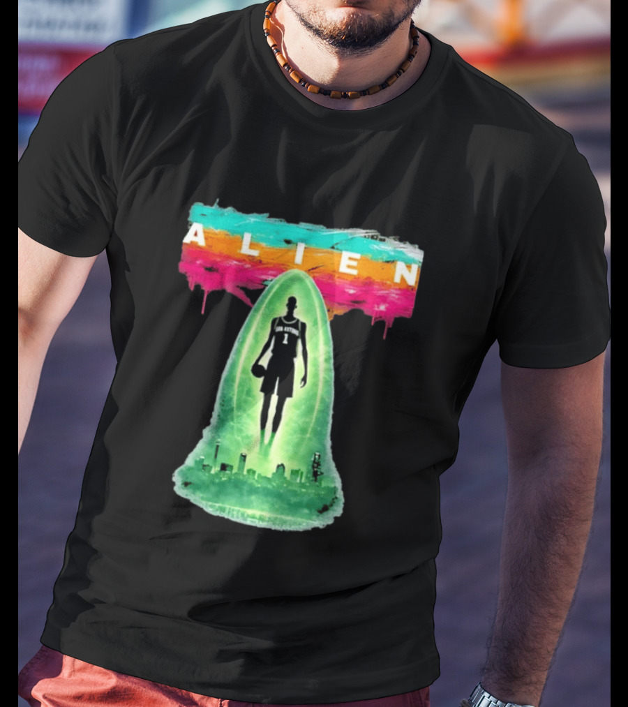 Victor Wembanyama Alien San Antonio Spurs NBA Skyline T-Shirt